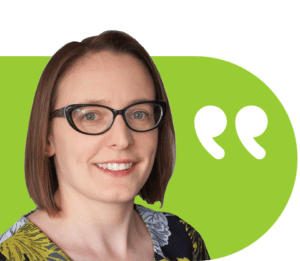 Nimble Learning Adviser, Hannah Davies Quote Left