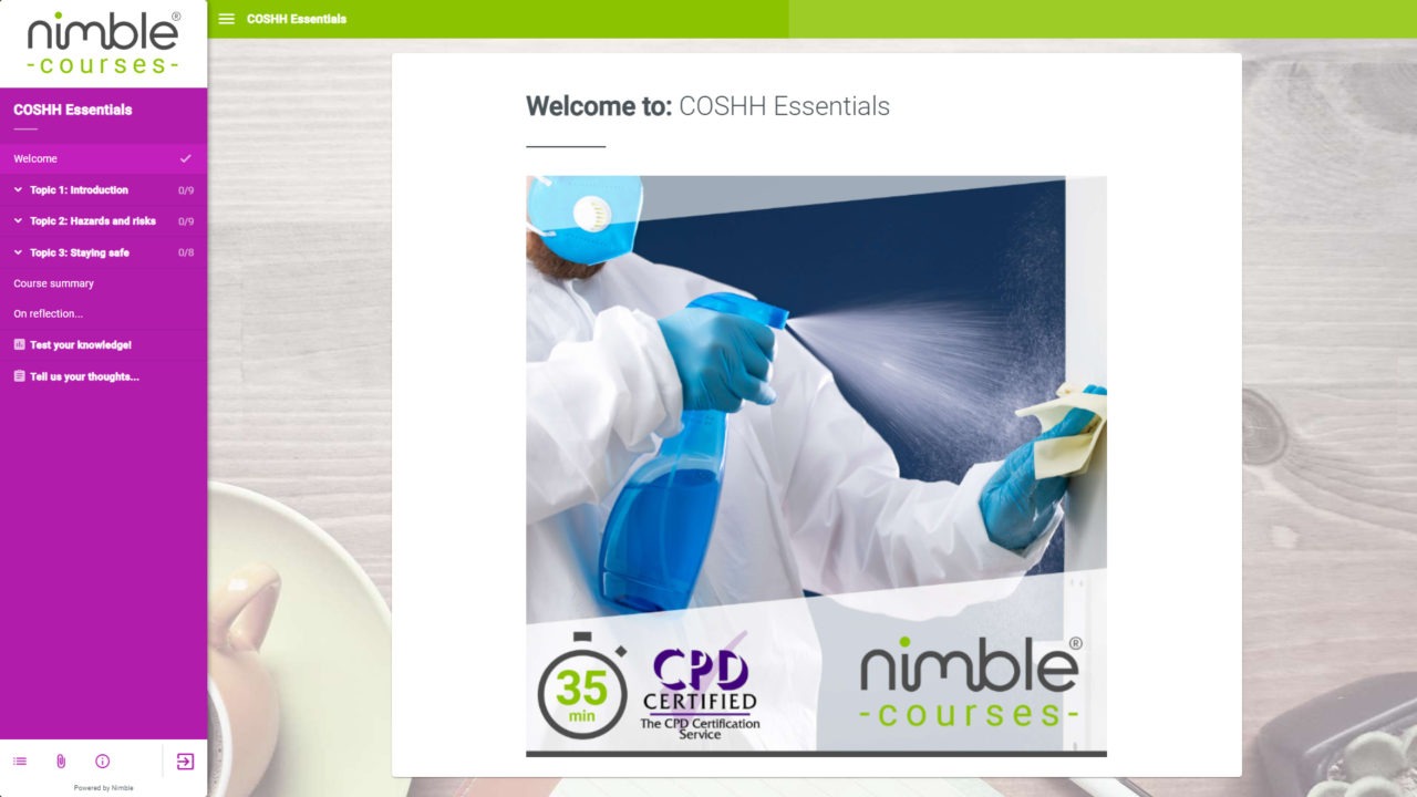 Coshh Essentials Course Released Nimble Elearning Nimble Courses Nimble Lms Nimble Author Coshh Essentials Course Released Nimble Elearning Nimble Courses Nimble Lms Nimble Author